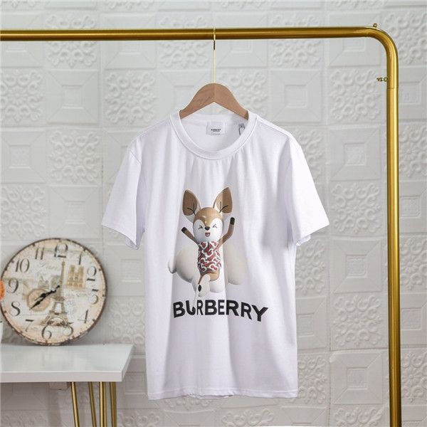 

2020 spring summer designs bbr luxury brands tshirt smile deer print classic embroid letters tshirt casual tee men women tshirt 2.15, Gray;blue