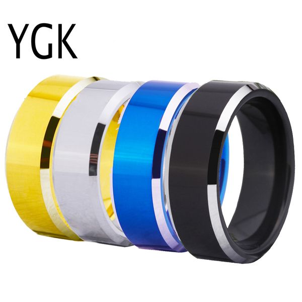 

8mm tungsten rings classic wedding rings for women men's engagement rings diy customs logo engraving tungsten jewelry party ring t19062, Silver