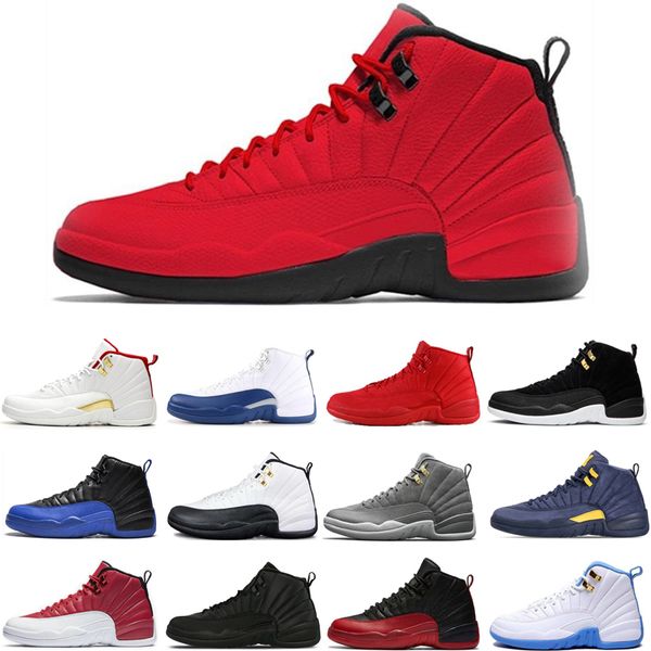

новые jumpman 12 12s темно-серый мужчины баскетбольная обувь обратный такси игра royal flu игра красный белый мужские тренеры спортивные кро