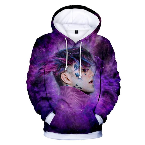 

мужчины женщины толстовки роскошь hoodie лил peep 3d дизайнер толстовки пуловер вскользь женщины homme harajuku tracksuit рэпер толстовка, Black