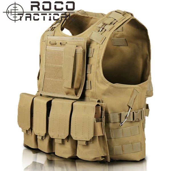 

quick release modular molle ciras tactical vests assault vest combat vests includes mag pouch & acessory bag, Camo;black
