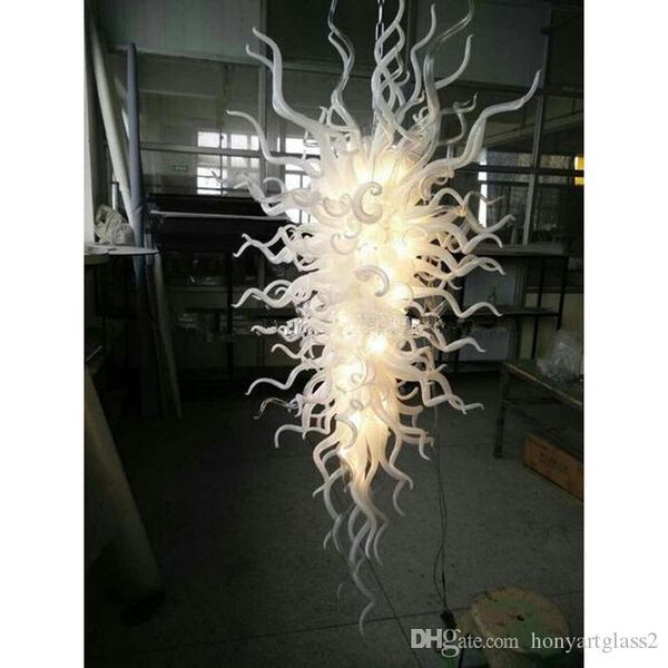

pure white fancy crystal chandelier light design by italian glass art lighting for house decoration