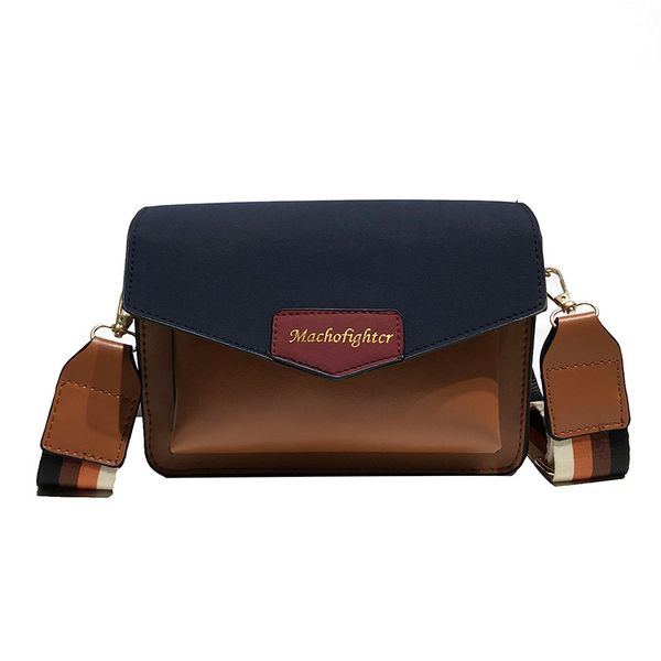 

контрастный цвет квадратная сумка-слинг корейский стиль универсальная сумка на плечо широкий ремень женская модная сумка