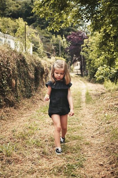 

baby girl kid black cotton outfit clothing playsuit bodysuits casual jumpsuit baby girls 0-5y casual clothes, Blue