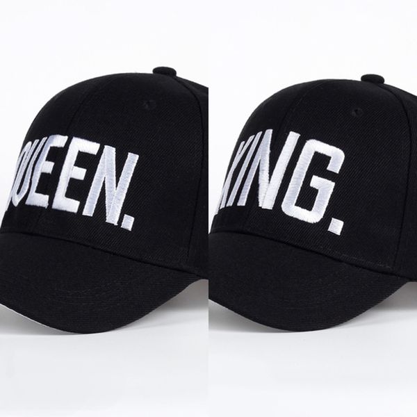 

sale king queen black embroidery snapback hat men women couple baseball caps dad hat casquette gorras hip hop sun hats, Blue;gray