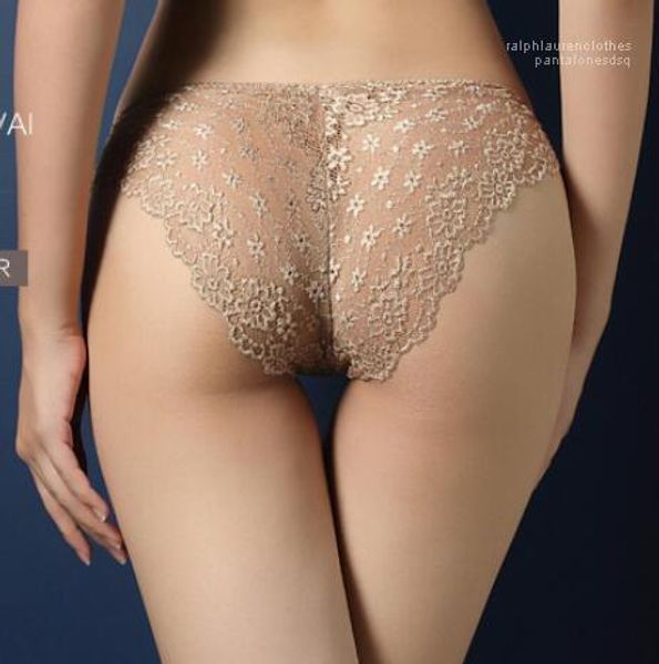 

comfortable underwears briefs low waist women luxury designer panties lace floral, Black;pink