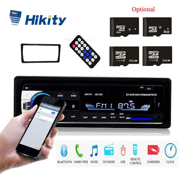 

hikity 1 din jsd-520 bluetooth radio sd mp3 player car radios stereo fm/usb/radio remote control for phone car audio