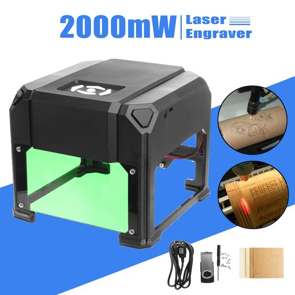 

2000mw/3000mw desklaser engraver machine usb diy logo mark printer cutter cnc laser carving machine 80x80mm engraving range