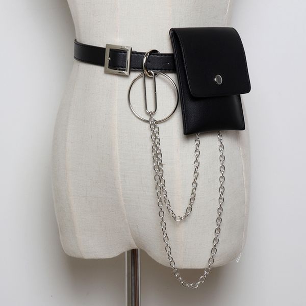 

мода punk rock талии ремень сумка тело бинты punk harajuku harness талия металл серебро кисточка цепь панк женщина пояса аксессуары y200117, Slivery;black