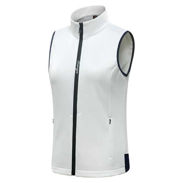 

women windproof golf vest jacket sleeveless fleece thickening coat outdoor sports full zipper vest warm clothes d0685, Red;blue