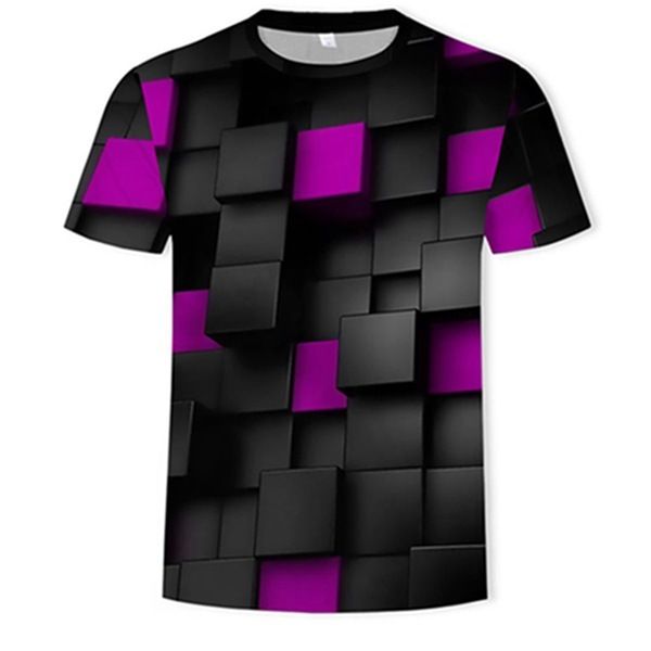 

mensdigital trend square block printing 3d short sleeve t, White;black