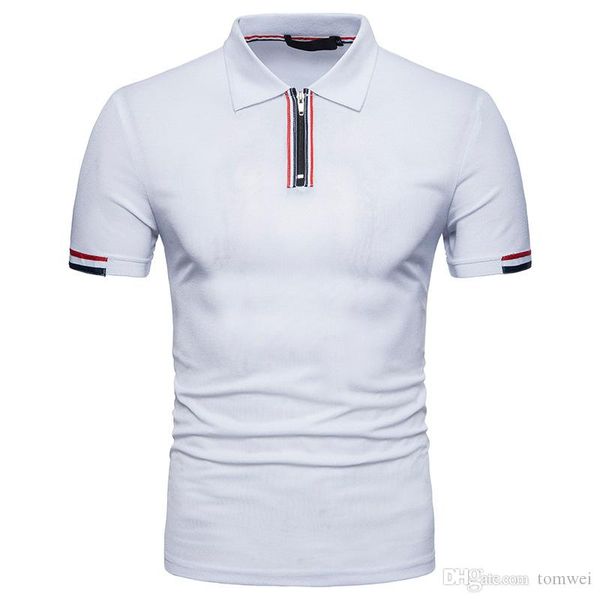 

мужская молния рубашки поло лето с коротким рукавом рубашки поло повседневная slim fit топы хлопок удобные 2019 бесплатная доставка m-2xl 3x, White;black