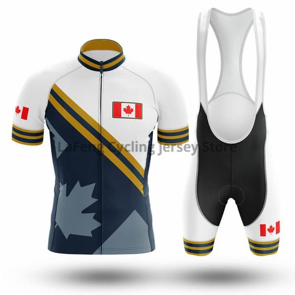 

2020 canada men cycling jersey set breathable pro team bicycle jersey cycling clothing bib shorts suits bike wear maillot, Black;blue