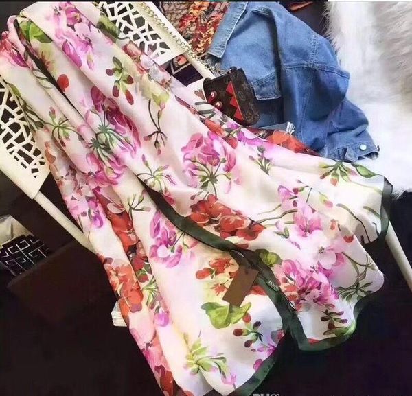 

scarfs silk scarf brand summer women 2019 wrap brand scarves flower long pashmina s227 floral 180x90cm shawls for fpkjh, White;black