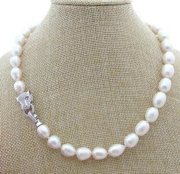 

great south sea 10-11mm white pearl baroque necklace 18 inches closure, Silver