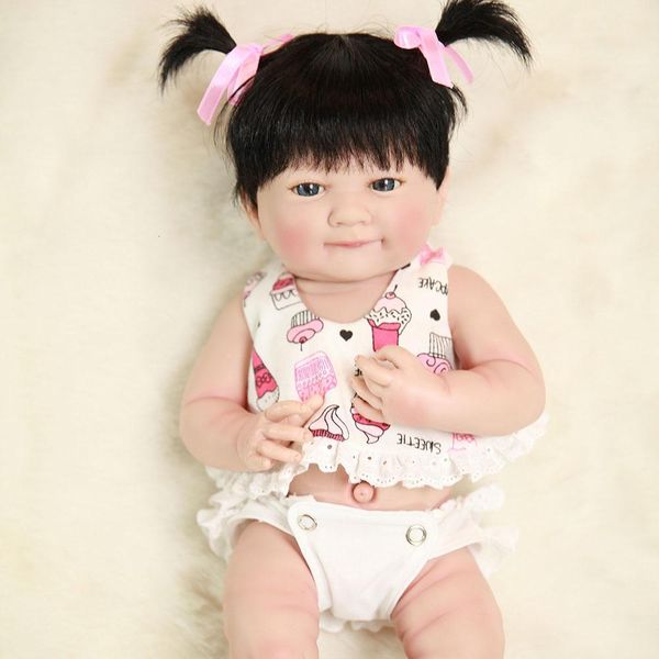 

full silicone vinyl reborn baby doll realistic girl newborn babies dolls 14 inch 35 cm lifelike princess kids bebe toy npkdolls y191213