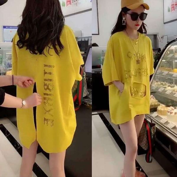 

loose design medium and long back zip split short sleeve t-shirt loose zipper zipper design medium and long back zip split short sleeve t-sh, White