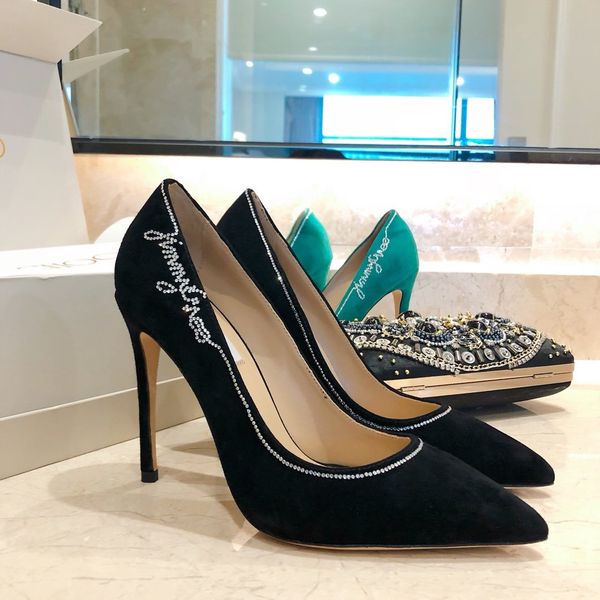 

new style high-end luxury ladies stilettos casual party wedding shoes slippers triple fashion designer shoes with height 10.5cm