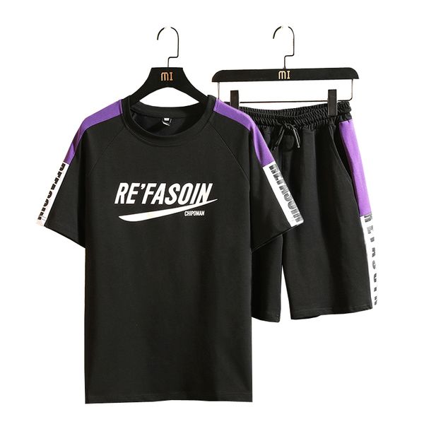 

100% cotton men shorts sets fashion suits sportswear mens clothing sets short pants male sweatshirt cottontracksuit clothing 5xl, Gray