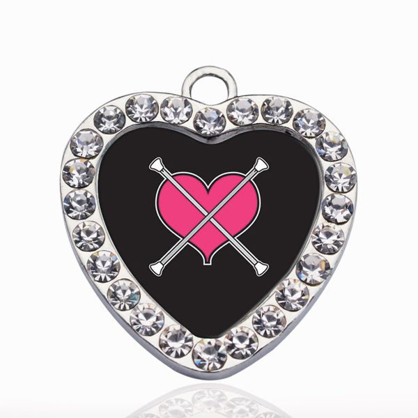 

baton twirling circle charm vintage heart charms pendants fashion charm necklace for women men diy jewelry, Bronze;silver