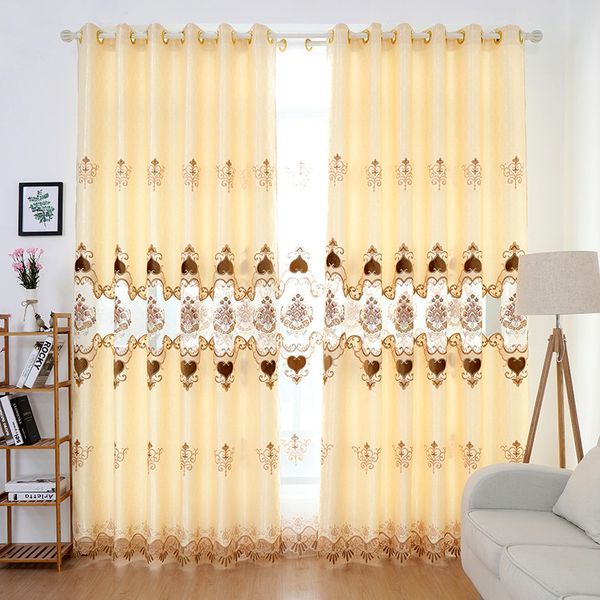 

european luxury hollow jacquard embroidery window screens curtains for living room bedroom curtains sheer cloth m114#4