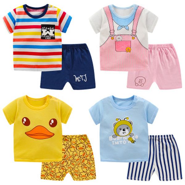 

kids summer suits children colorful + shorts boys and gilrs casual sets childs fashion selling two-piece 2020 new style, White