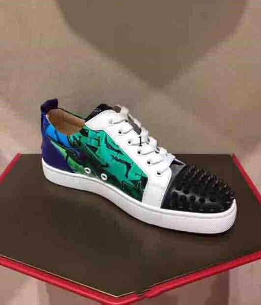 

designer seavaste 2 spikes casual sneakers shoes patent leather junior red bottom shoes mens casual shoess luxury walking ing, Black