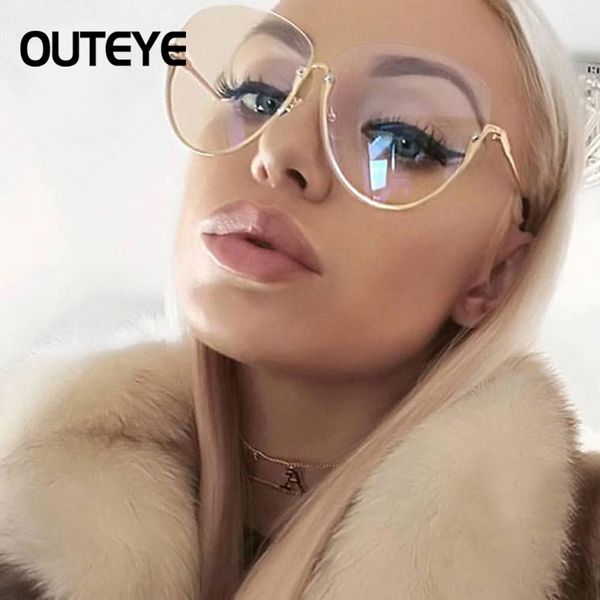 

outeye half frame butterfly sunglasses women mirror clear lens sun glasses brand vintage men female goggle eyewear oculos gafas, White;black