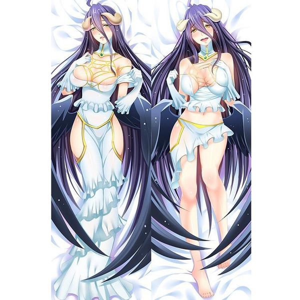 

new japanese 3d double-sided anime overlord albedo wings throw otaku dakimakura gifts bedding hugging body pillow case 150x50 cm