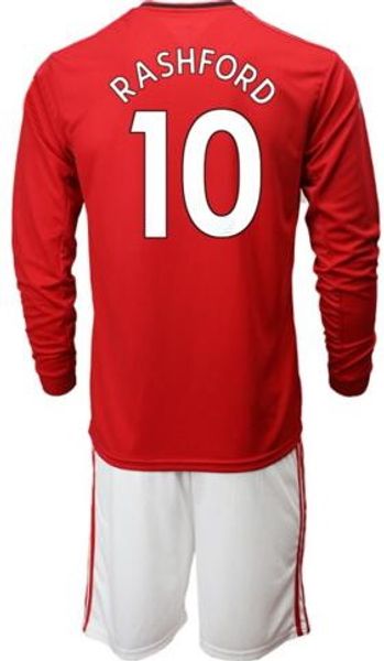 

Top Customized Long Sleeve TOPs With Shorts 19-20 10 RASHFORD 9 Martial 21 JAMES 5 Maguire 39 McTominay 29 Wan-Bissaka Soccer Jersey Sets