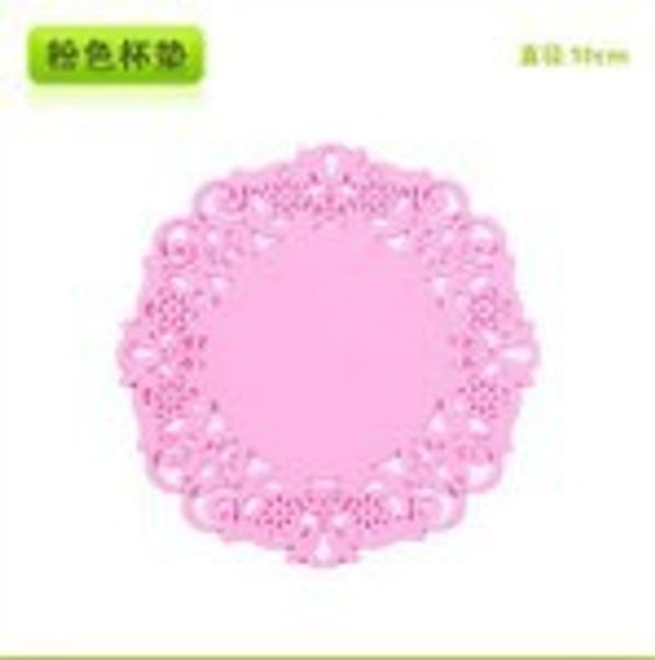 

pink round heat-resistant non-slip silicone cup mat insulation mat