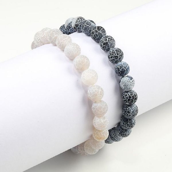 

exquisite fashion natural color weathered stone bracelet beads natural stone elastic rope spiral pattern pearl bracelet, Black