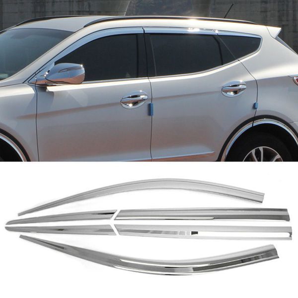 

chrome window sun vent visor rain guards 6p c503 for hyundai 2013-15 santa fe dm