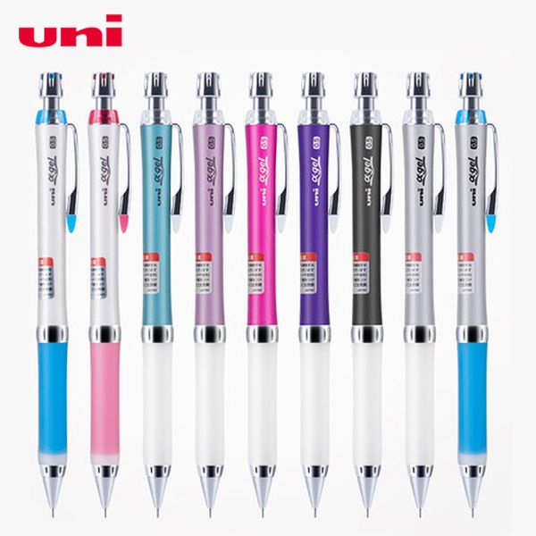 

uni mechanical pencil m5-807gg 1pcs continuous lead drawing with eraser head 0.5 student rotating pencil, Blue;orange