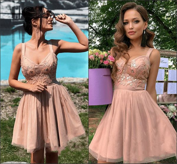 Schöne Träger, knielanges Heimkehrkleid, Perlen, Spitze, Arabisch, Party, Abschluss, Cocktail, Club, afrikanisches Ballkleid, Übergröße, Mädchen-Tutu