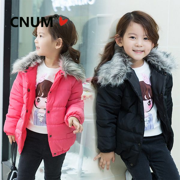 

children's wear autumn winter new boys and girls children are short fur collar jacket cotton gray black red color 2-7 ages, Blue;gray