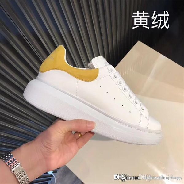 

2018 alexander de igner fa hion mcqueen leather hoe men women deep blue leather trainer runner neaker with box