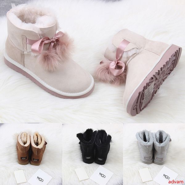 

wgg women's australia classic tall boots women girl boots boot snow winter black blue bow tie boots leather shoes size 36-41