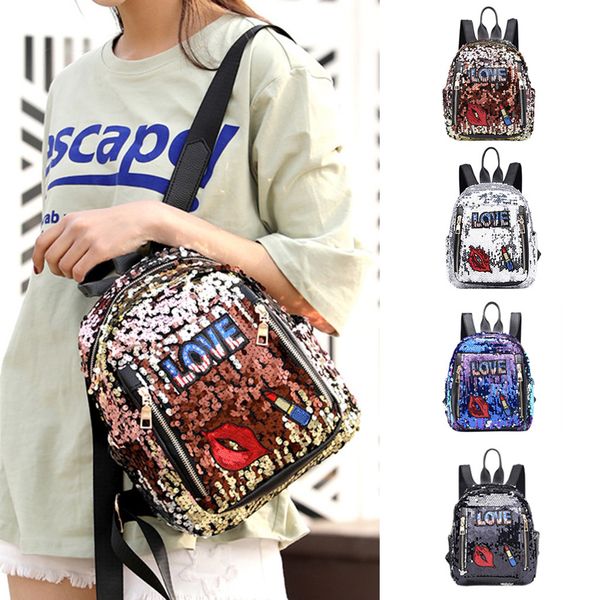 

2019women fashion girl sequins school bag backpack travel shoulder bag wild leisure