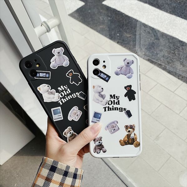 

brand cartoon mobile phone case 11pro max/11pro/ x/xs xr xsmax 7p/ 7/popular bear print new summer lovely style iphone case 2 colores select