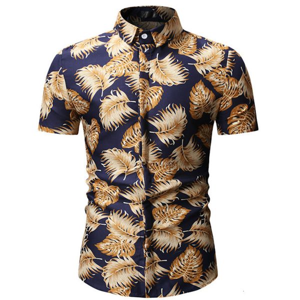 

2019 summer fashion new men casual boutique short mouwen slim blossom shirt /man beach print flowers vacation shirt, White;black