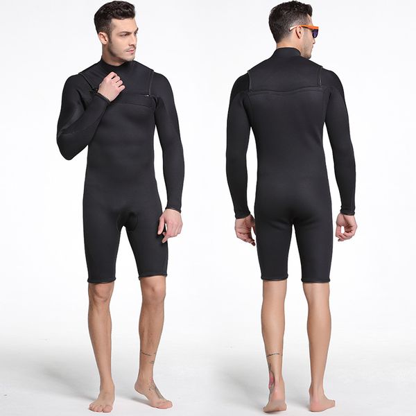 

sbart 3mm neoprene mens wetsuit black pullover chest zip thermal one-piece long sleeve thicken warm jumpsuit diving suit