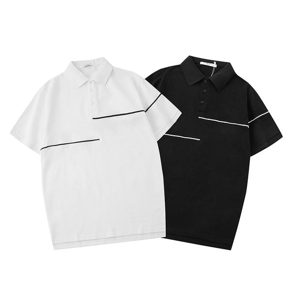 

2020 new designer men's polo shirt business casual classic brand style luxury men's polo short sleeve with logo print 2 colors, White;black