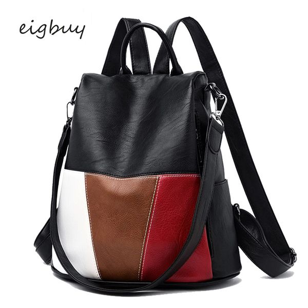 

women backpack schoolbag luxury solid solid pu zipper pink fashion school backpacks for teenagers mochila purse rucksack
