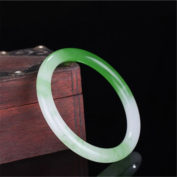 

1pc natural chinese coloured jade bracelet bangle charm jewellery fashion accessories hand-carved luck amulet gifts 54-62mm, Golden;silver