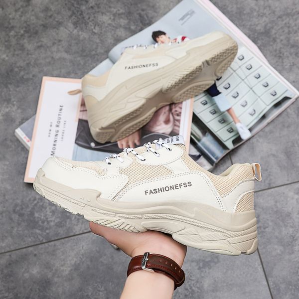 

2019 spring new style paris trendy shoes men's shoes versitile fashion casual sports four seasons paragraph ins dad, Black