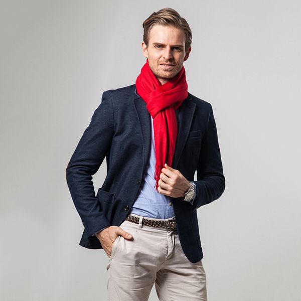

men scarf autumn winter vintage soft plaid scarf women imitation cashmere red color brand business casual scarfs, Blue;gray