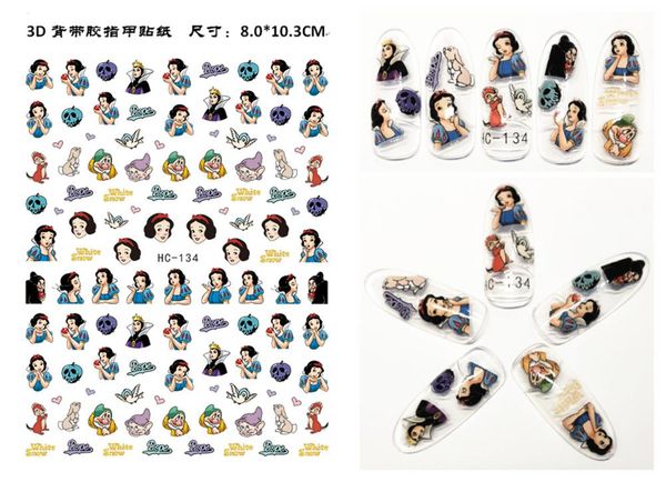 

nail stickers hc115-134 cartoon design nail decal decoration for wraps, Black