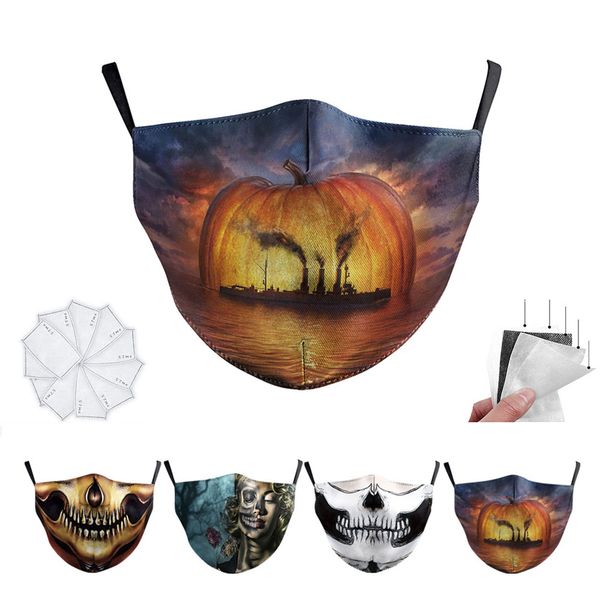 

dhl designer luxury face mask skull flag digital sports halloween party cosplay masks reusable dust windproof cotton festive mask
