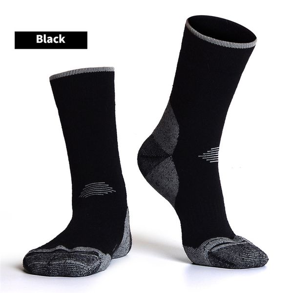 

wool thermal winter ski socks sports trekking hiking skate soccer socks men women blue white snowboard socks, Black